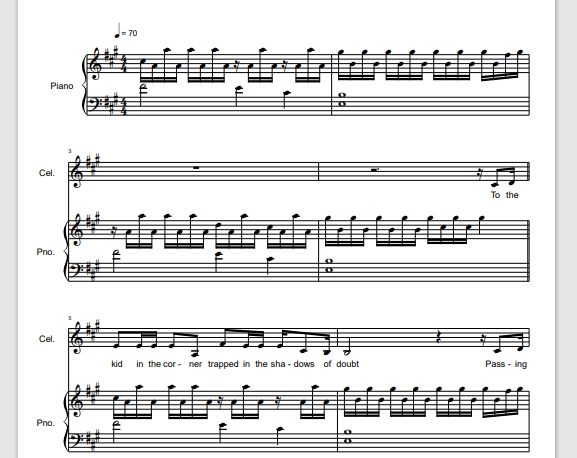 Forgettable【钢琴谱五线谱弹唱谱】Project 46/Olivia-诺可网