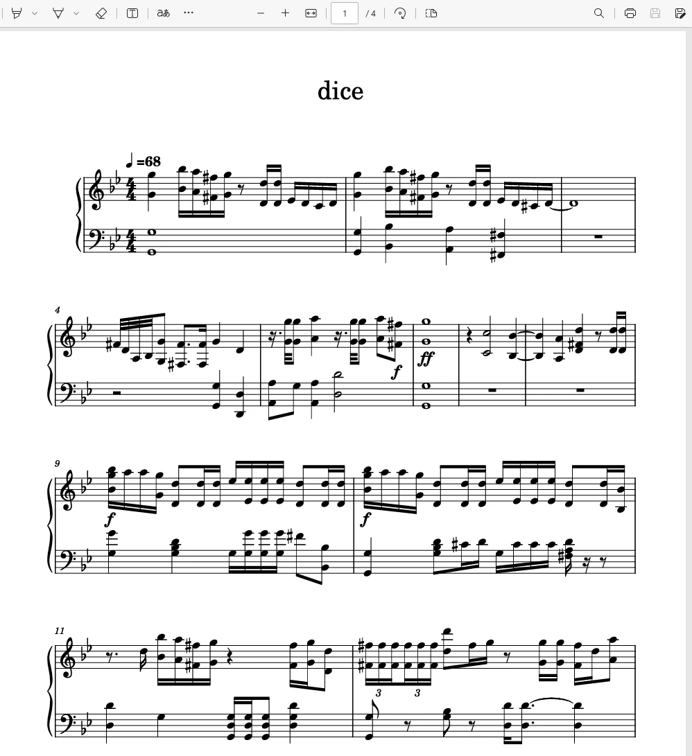 Dice钢琴版– NMIXX dice(No rap)钢琴曲钢琴谱五线谱-诺可网