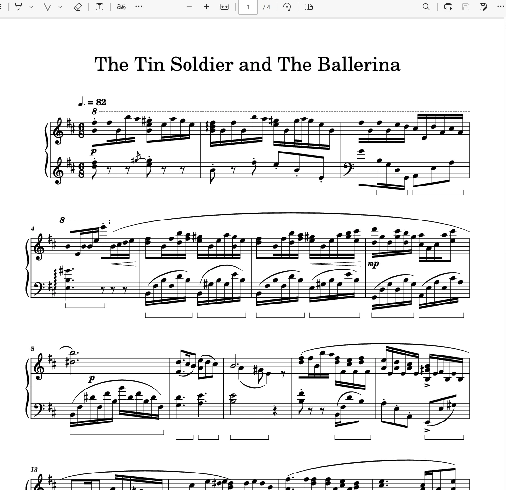 铁皮士兵和芭蕾舞女演员The Tin Soldier and the Ballerina钢琴谱五线谱-诺可网