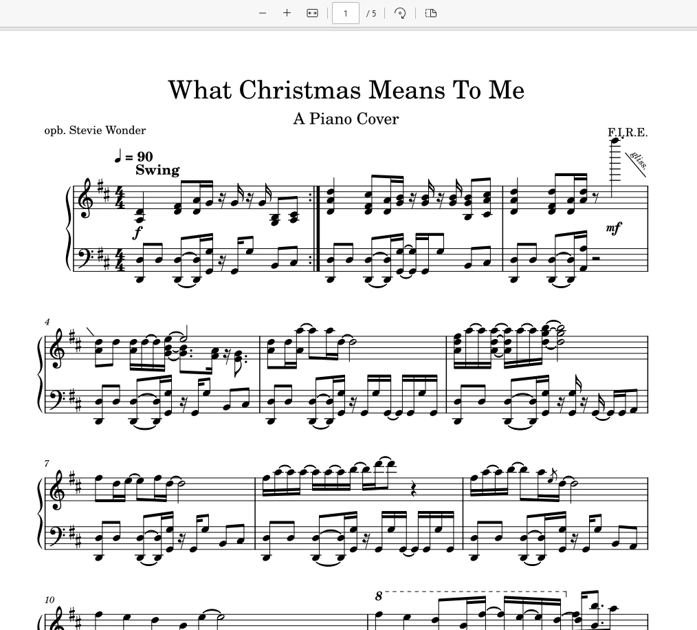 What Christmas Means To Me-Stevie Wonder钢琴版钢琴曲钢琴谱五线谱-诺可网